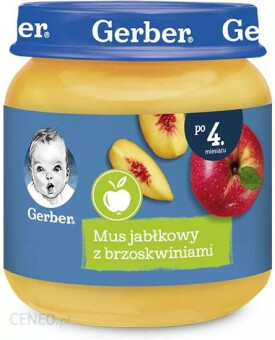 Mus dla dzieci - Gerber Deserek Mus Jabłkowy Z Brzoskwiniami dla niemowląt po 4 Miesiącu 125 g